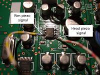 Getting the piezo signals from the buffer outputs